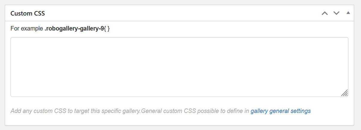 Custom CSS for gallery