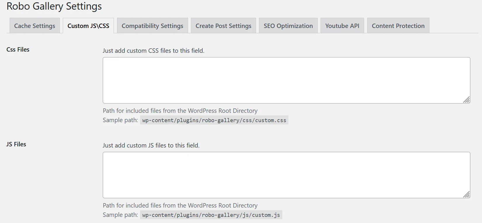 Global Custom CSS and JS