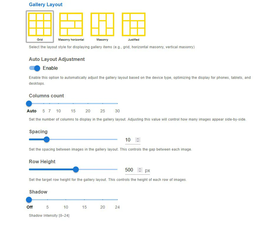 Fusion Grid Settings