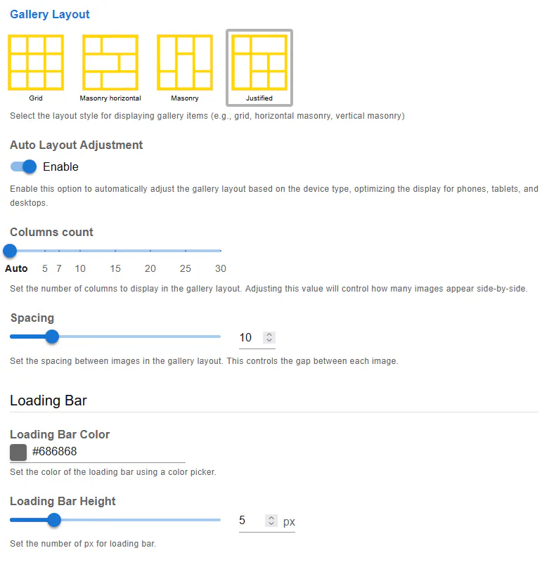 Justify Layout