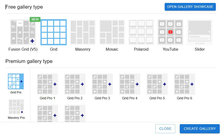 Layout Selection Dialog