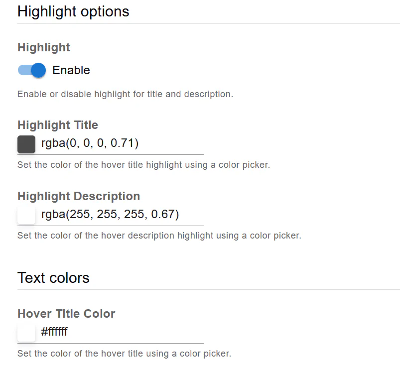 Fusion Highlight Options