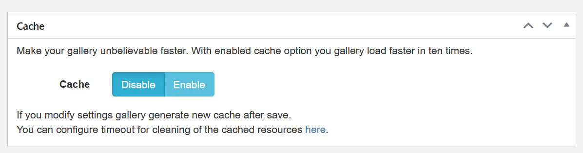 Gallery cache option