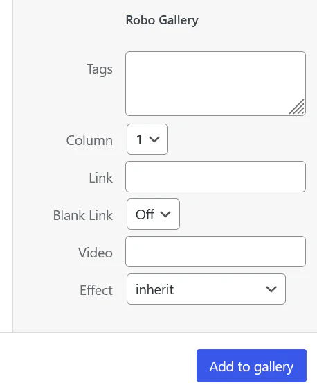 Media manager video link field